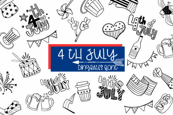 4th July Font: A Dingbats Typeface for Patriotic Projects